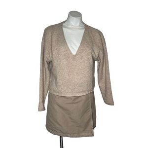 BABATON Sweater V Neck Pullover Top Boxy Cropped 100% Cashmere Womens Size XS